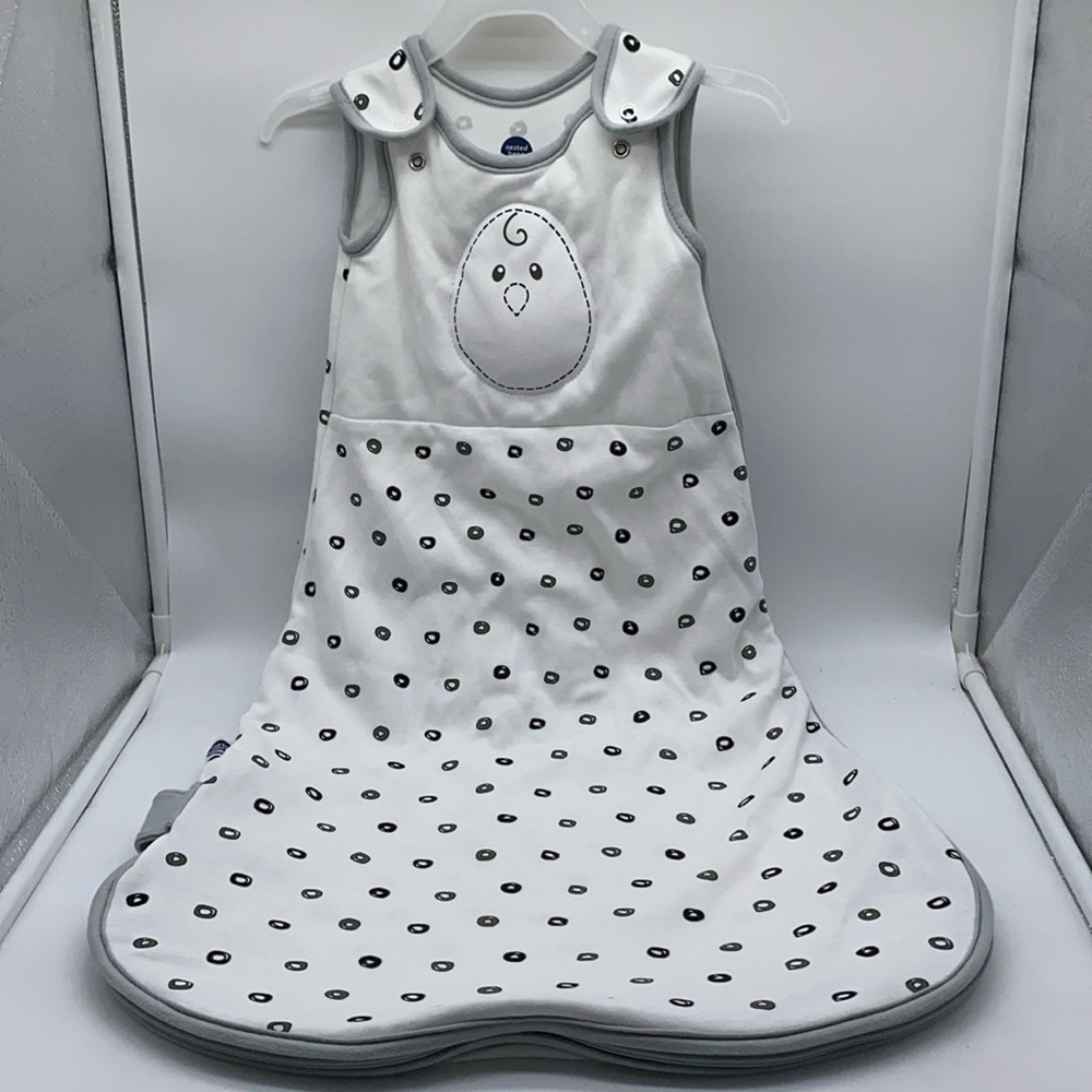 Nested Bean Zen Sack Classic Sleep Sack Bag Size 0-6 Months White Grey Baby
